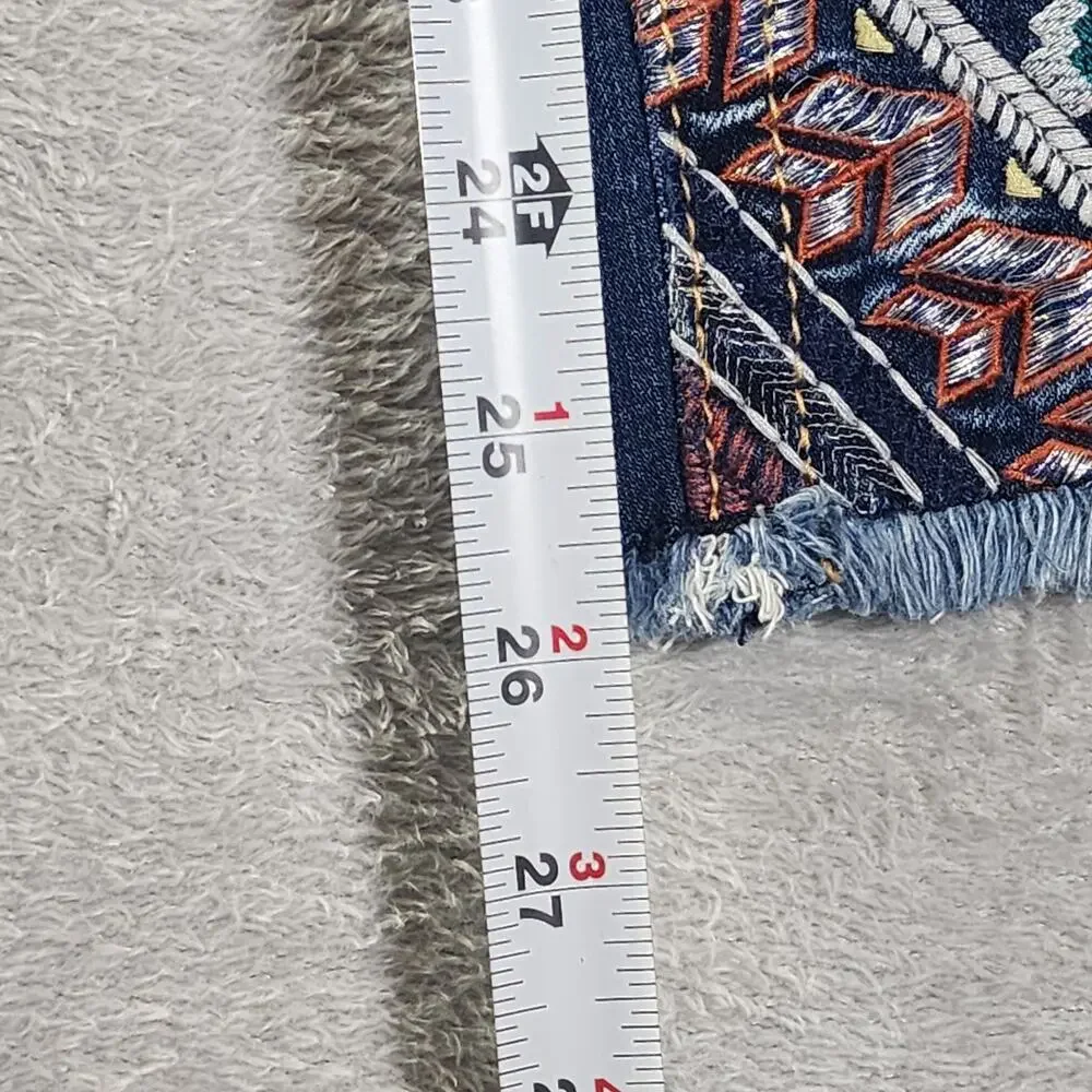 Miss Me Jeans Ankle Skinny Southwest Embroidered Stretch Medium Wash Womens 32 - Picture 10 of 14